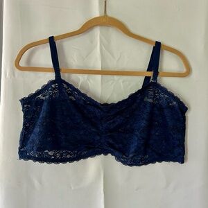 Torrid Unlined Lace Bandeau size 3 - navy blue